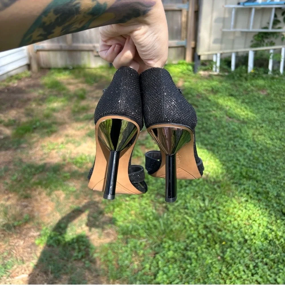 FRANCO SARTO RANIA Womens High Heels Sandals Glitter Pumps black size 10 wedding